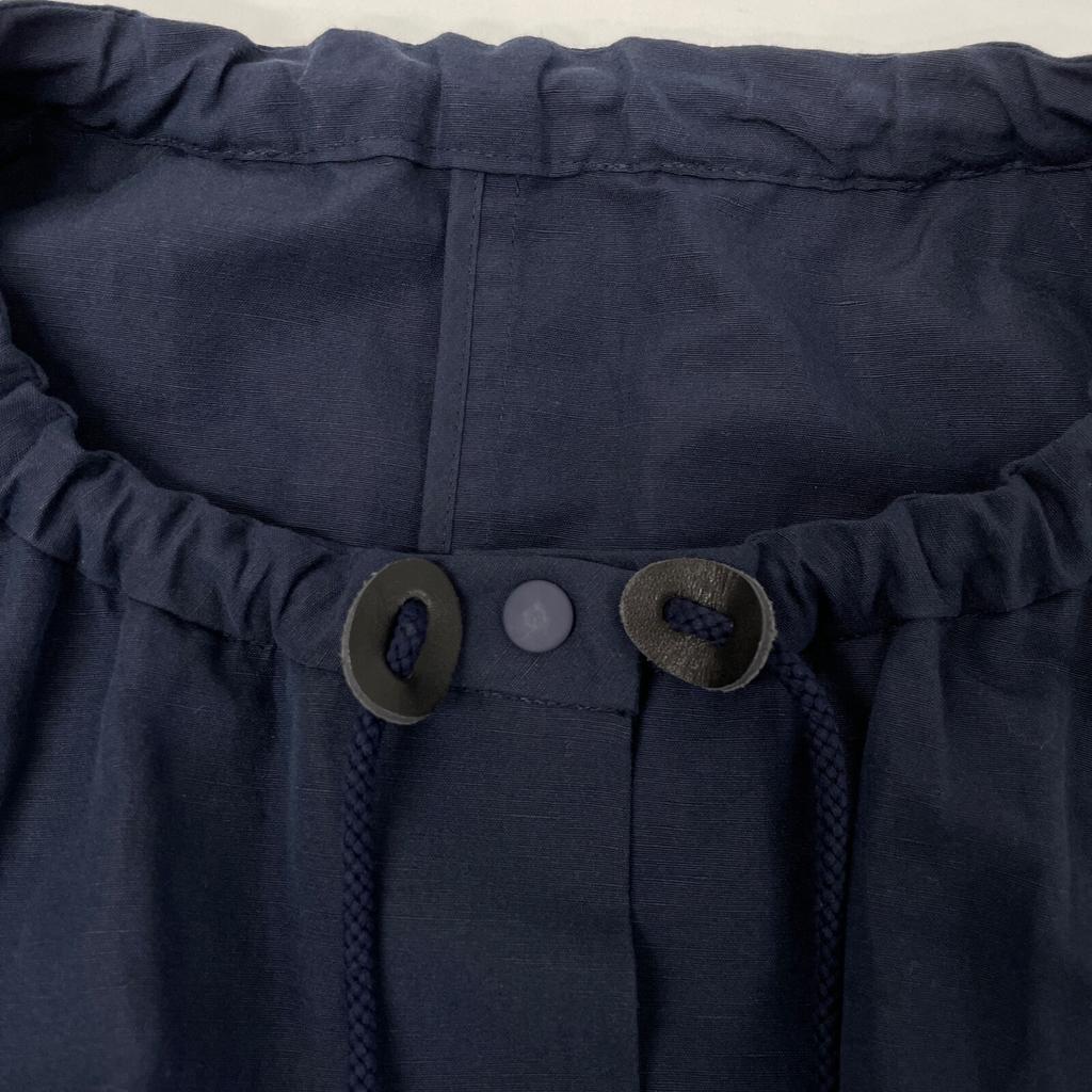 Saqui 20Stainless Steel Navy Gathered Collarless Spring Coat Coat 38 NavyUsed