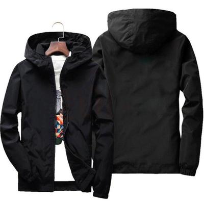 2023 Men's Korean Style Hooded Windbreaker: Spring/Autumn Lightweight Jacket with Logo