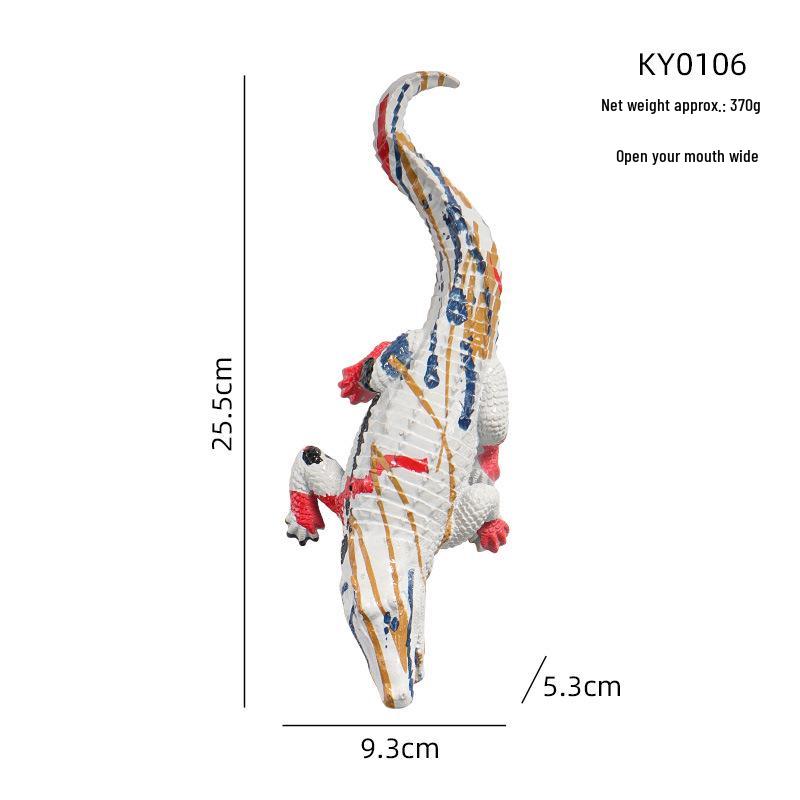 Colorful Resin Crocodile Ornament for Living Room or Office Decor