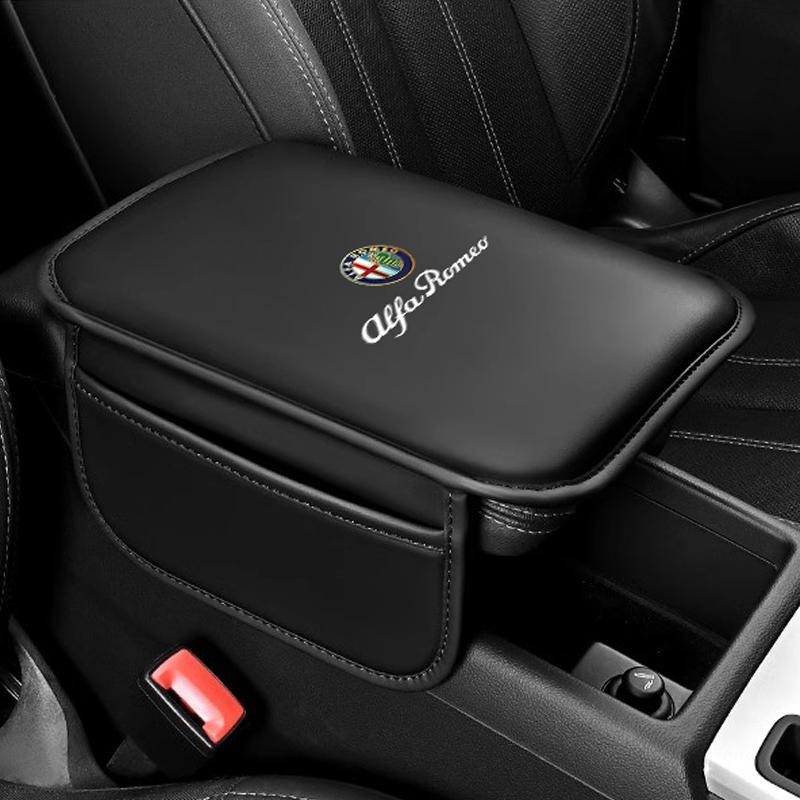 Ochranná podložka na loketní opěrku auta Kožená kapsa na uložení na loketní opěrku Pro Alfa Romeo Giulia Stelvio Giulietta 156 159 147 Mito Tonale Brera
