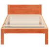 Solid Wood Bed Frame without Mattress Wax Brown 80x200 cm Pine Wood