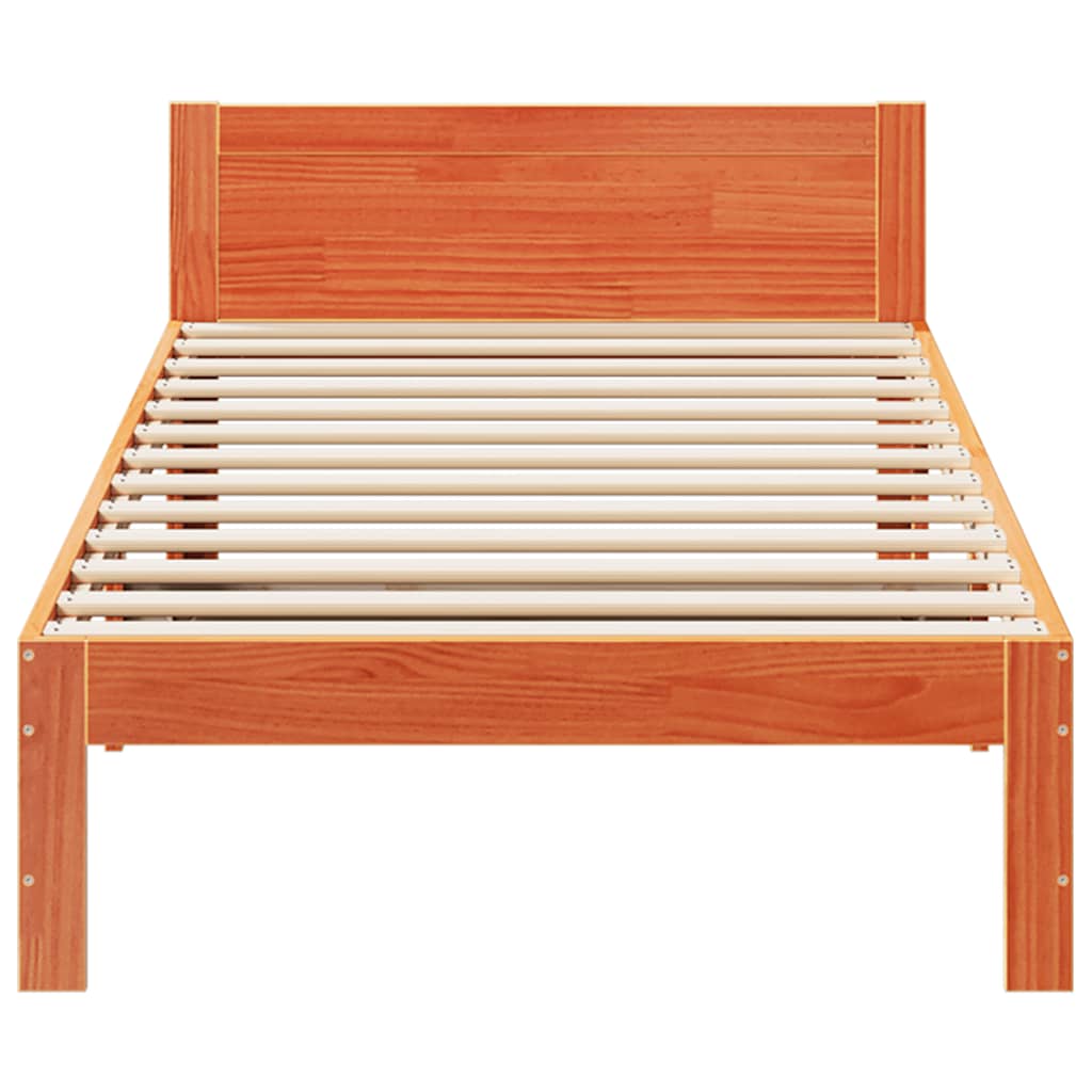 Solid Wood Bed Frame without Mattress Wax Brown 80x200 cm Pine Wood