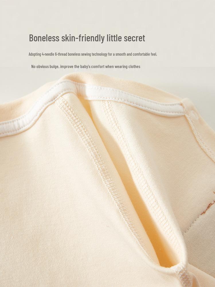 Autumn/Winter Pure Cotton Baby Romper – Long Sleeve Boneless Newborn Onesie for Spring