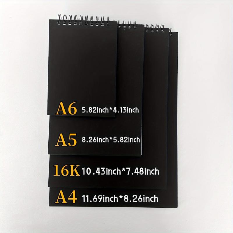 Black Artist Sketchbook-Art Paper Drawing Pad,Perfect for Sketching and Drawing,Sketching Tools,Spiral Bound,Thick Paper Pages