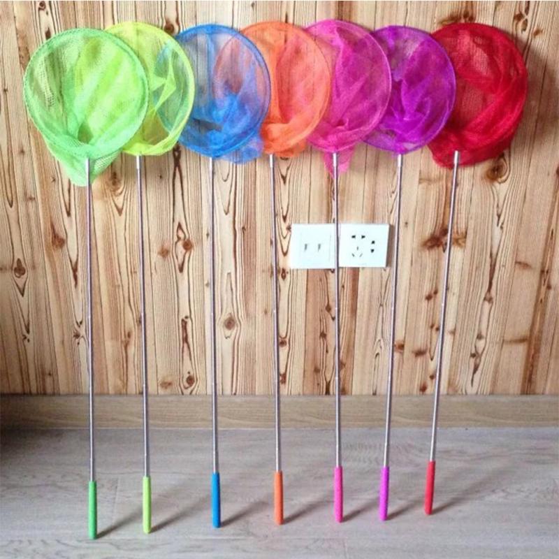 Extendable Nylon Insect Net, Telescopic Butterfly Net, Bug Catcher Nets Fishing Tool for Kids Toy