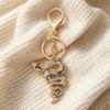 Keychain Pendant Sparkling Rhinestones Inlaid Zinc Alloy Snake Shape Key Chain Lightweight Car Bag Accessory