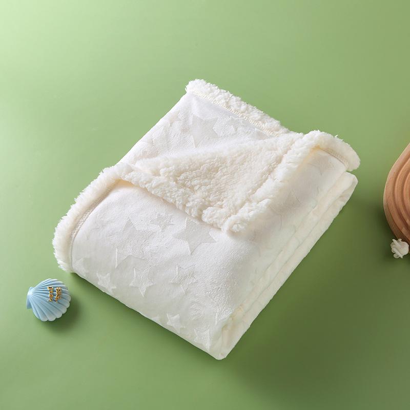 

Newborn Baby Blankets Winter Double Layer Thicken Fleece Warm Swaddle Blanket Infant Bedding Soft Stroller Cover Manta Bebe 75X100cm звезда