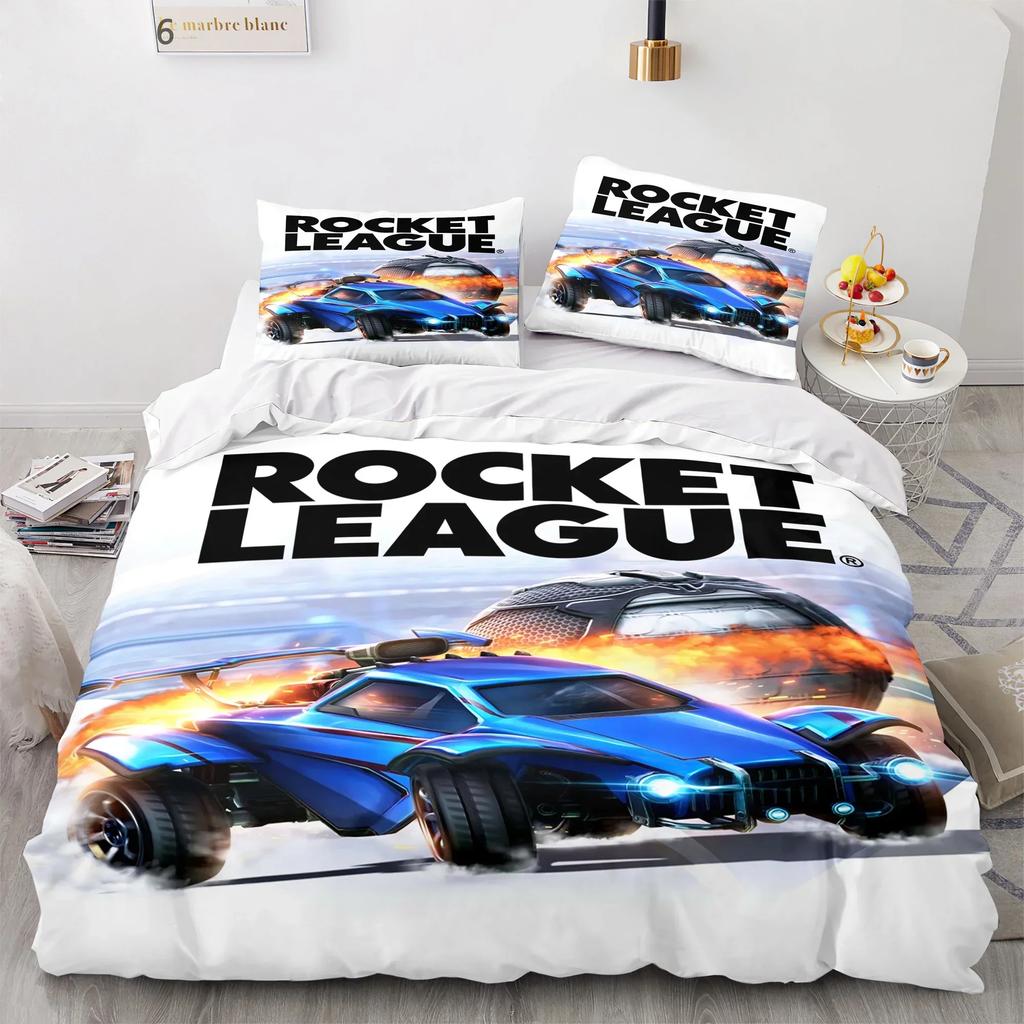 Rocket League Bedding Set Cartoon Comfortable Duvet Quilt Cover Pillowcase Bedding Set Children Bedroom Decoration Home Textile