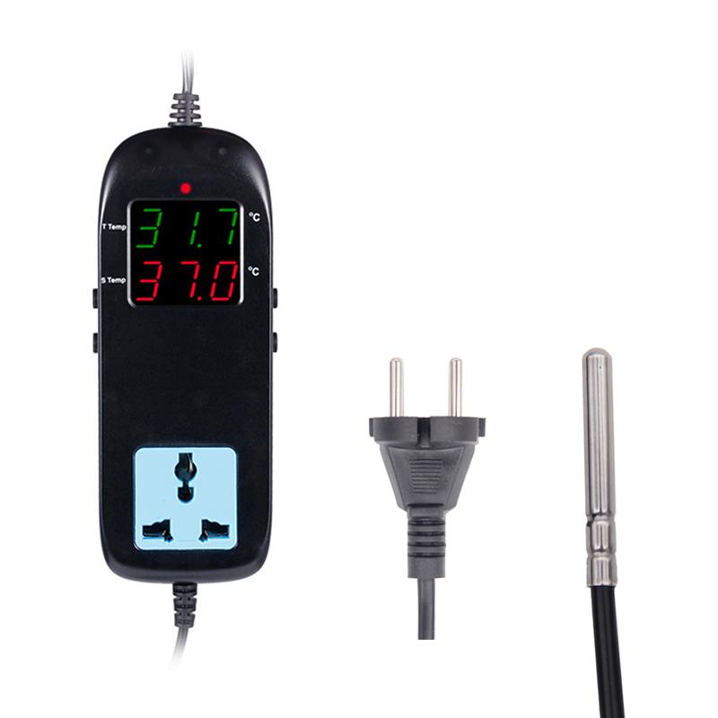 AC90V-250V Heating and Cooling Digital Temperature Controller Thermostat EU/UL Plug 3W NTC Probe