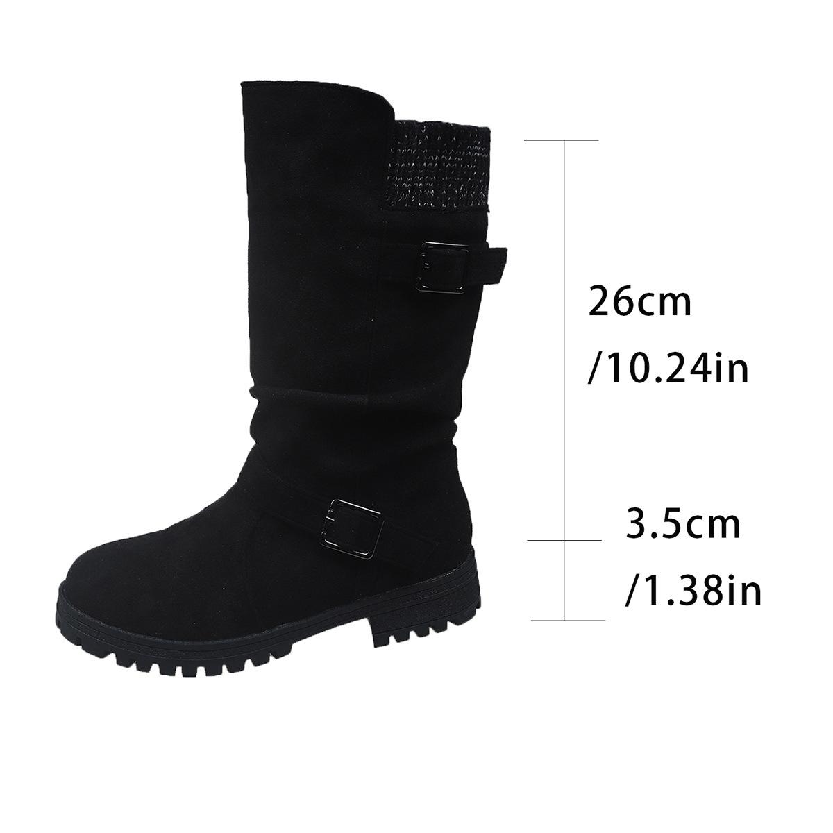 

Autumn Winter Fashion Women Short Plush Warm Plus Size Shoes for Women 36-42 Platform Non-slip Mid-calf Boots Snow Boots 43 чорний