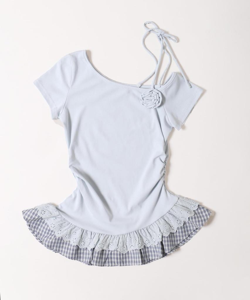 WEGO PHILLY Spitze am Saum Schulterband Größe Sax Damen Oberteil, F,