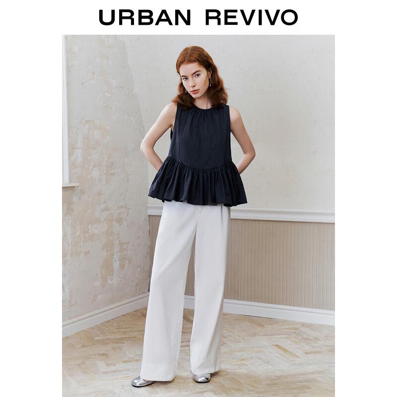 UR 2025 Summer Fashion Women s White Wide-Leg Pants XXS