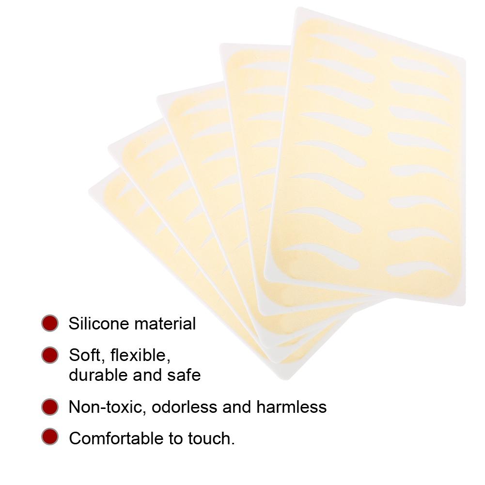 5 st Tatuering Övning Permanent Makeup Microblading Ögonbryn Träning Silikon Falsk Hud Guld