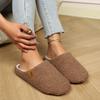 Thuispantoffels, comfortabele en warme open teen zachte pluche schoenen, effen kleur binnenpantoffels