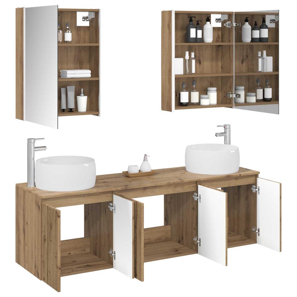 Bathroom Cabinet Set 5 pcs Artisan Oak Wood Based Material