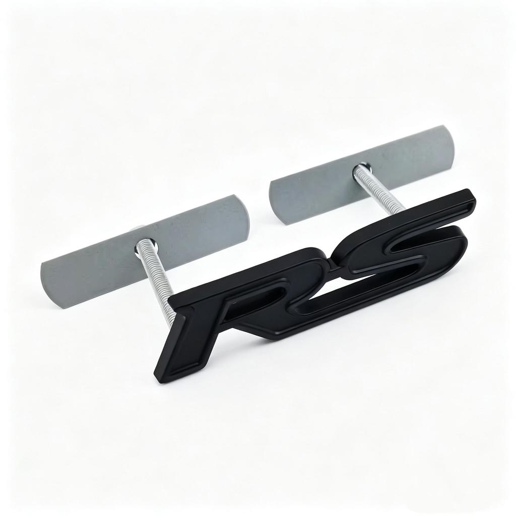 1pcs 3D Metal Car Letters Sticker RS Logo Sport Emblem Badge Auto Accessories