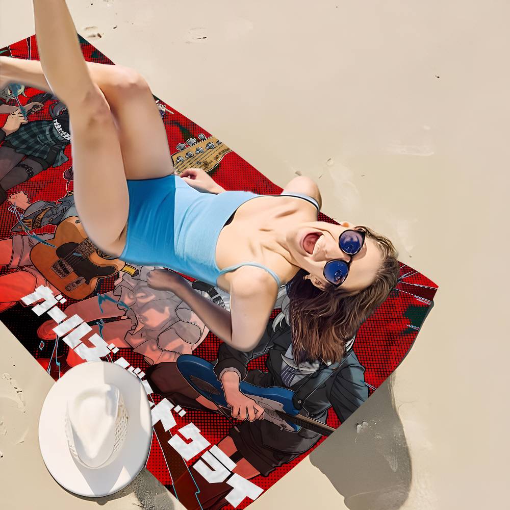 Anime G-Girls Cool Band Cry Big Microfiber Beach Towels Quick Dry Towel Sand Beach Towels Pool Towel For Travel Swim Pool Yoga