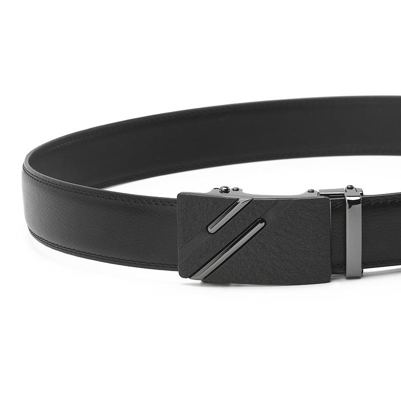 Frosted Automatic Buckle Opening Two Layer Cowhide Belt Business and Casual Men's Trendy Belt