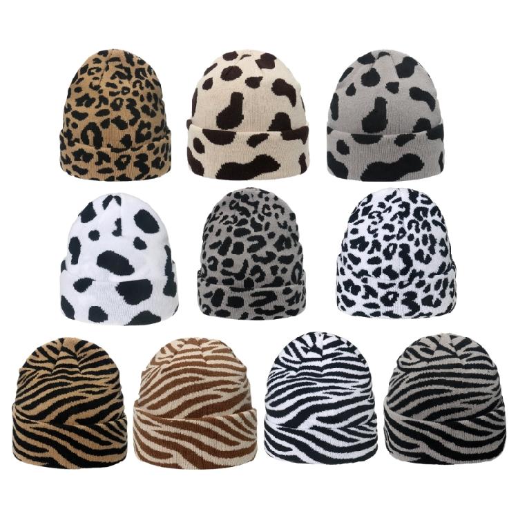 Halloween Knitting Cow Pattern Soft Unisex Hat Adult Outdoors for Ski Cycling