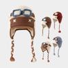Winter Warm Ear Protection Cap Cute Animal Thicken Kids Lacing Hat Outdoor Cold-proof Toddler Knitted Baby Earmuffs Beanie