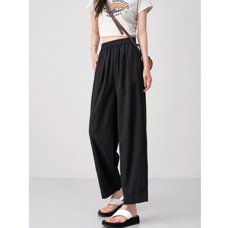 High Waist Retro Style Wide Leg Tapered Pants Women's Summer Thin Loose and Thin Lazy Casual Harlan Nine-point Sweatpants