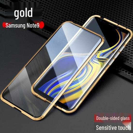 

Магнитный металлический и стеклянный чехол для телефона Samsung A55 - Совместим с A17, A36, A53, A56 Samsung A15 5G прозрачный/золотой