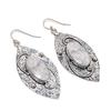 Natural Fossil Coral Gemstone 925 Sterling Silver Jewelry Earring 2.56" ZS-1451