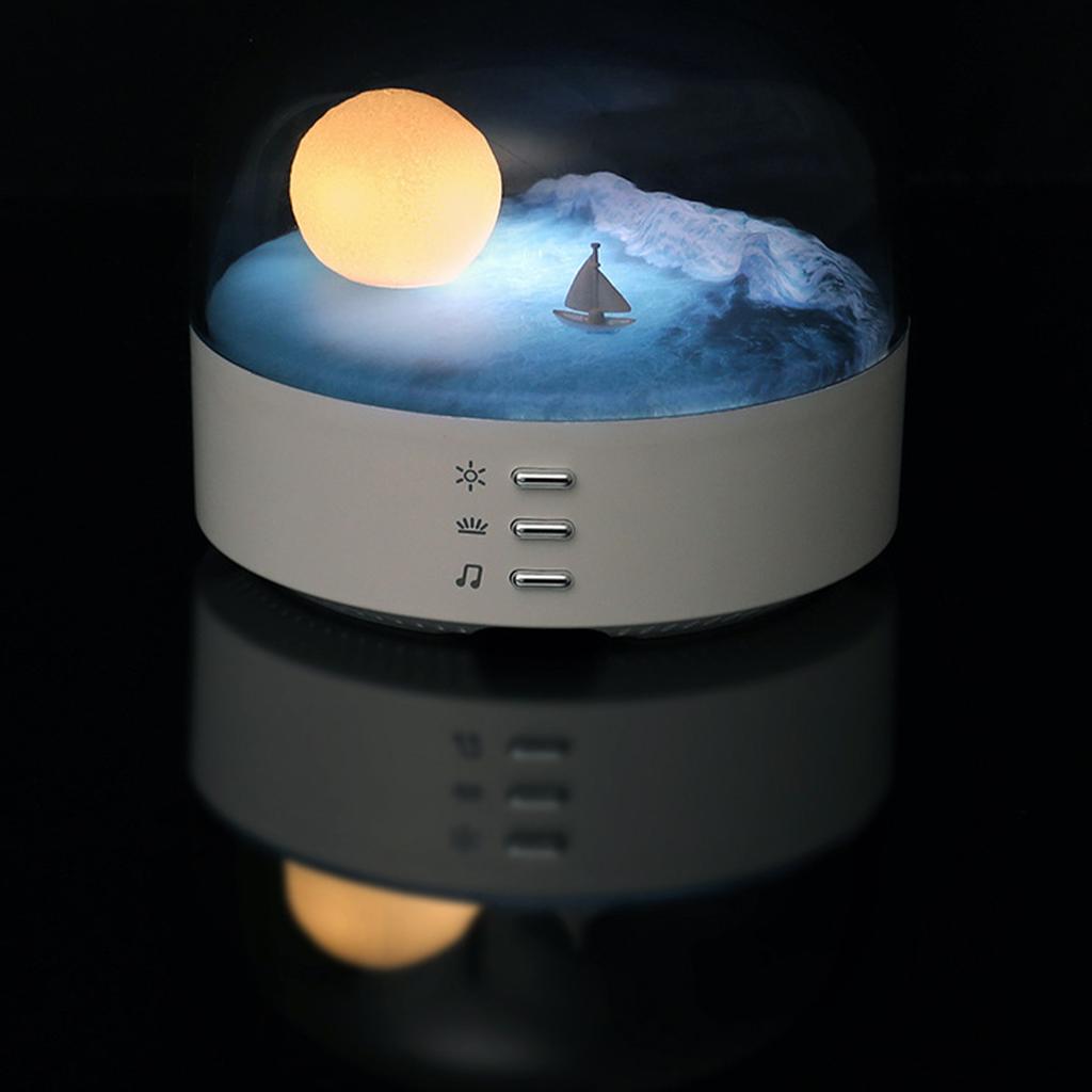 Moon Bluetooth Audio Atmosphere Lamp Ornaments Eye Protection Gradient Light Adjustable Night Light Bedroom Speaker Lamp