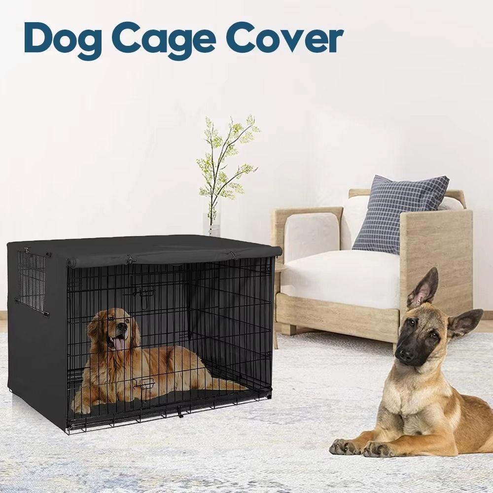 Oxford Cloth Dog Cage Cover Thickened Warm Rainproof Case Wire Crate Sun Covers  Wire Cages