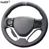 DIY Car Steering Wheel Cover Suede For Honda Civic Civic 9 2012 2013 2014 2015