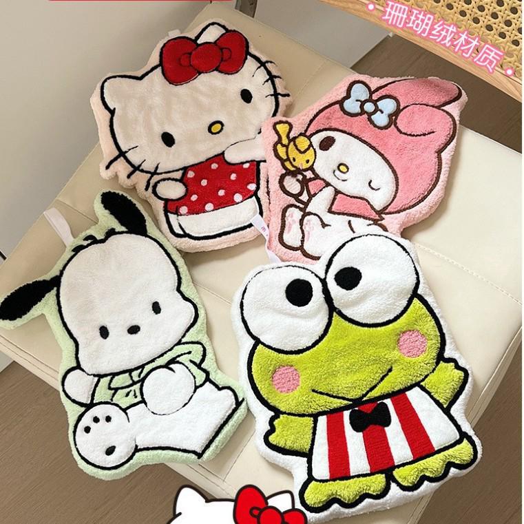 Cartoon Kitchen Hand Towel: Cute KT Cat, Thickened, Absorbent, No-Shed Cloth for Bathroom or Home
