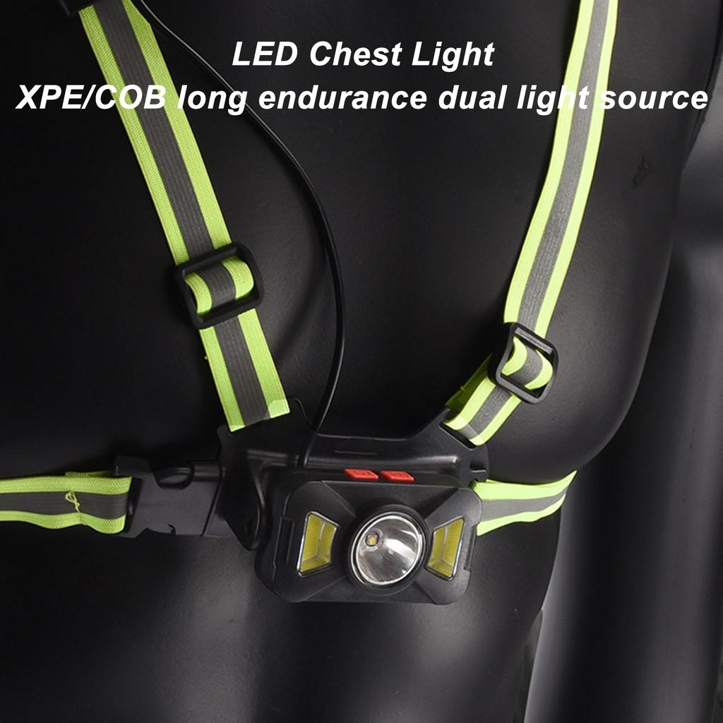 D5 Outdoor Night Running Chest Head Lights Dual Light Sources Cycling Sport Lighting Head Lamp Torch for Walking Jogging Camping
