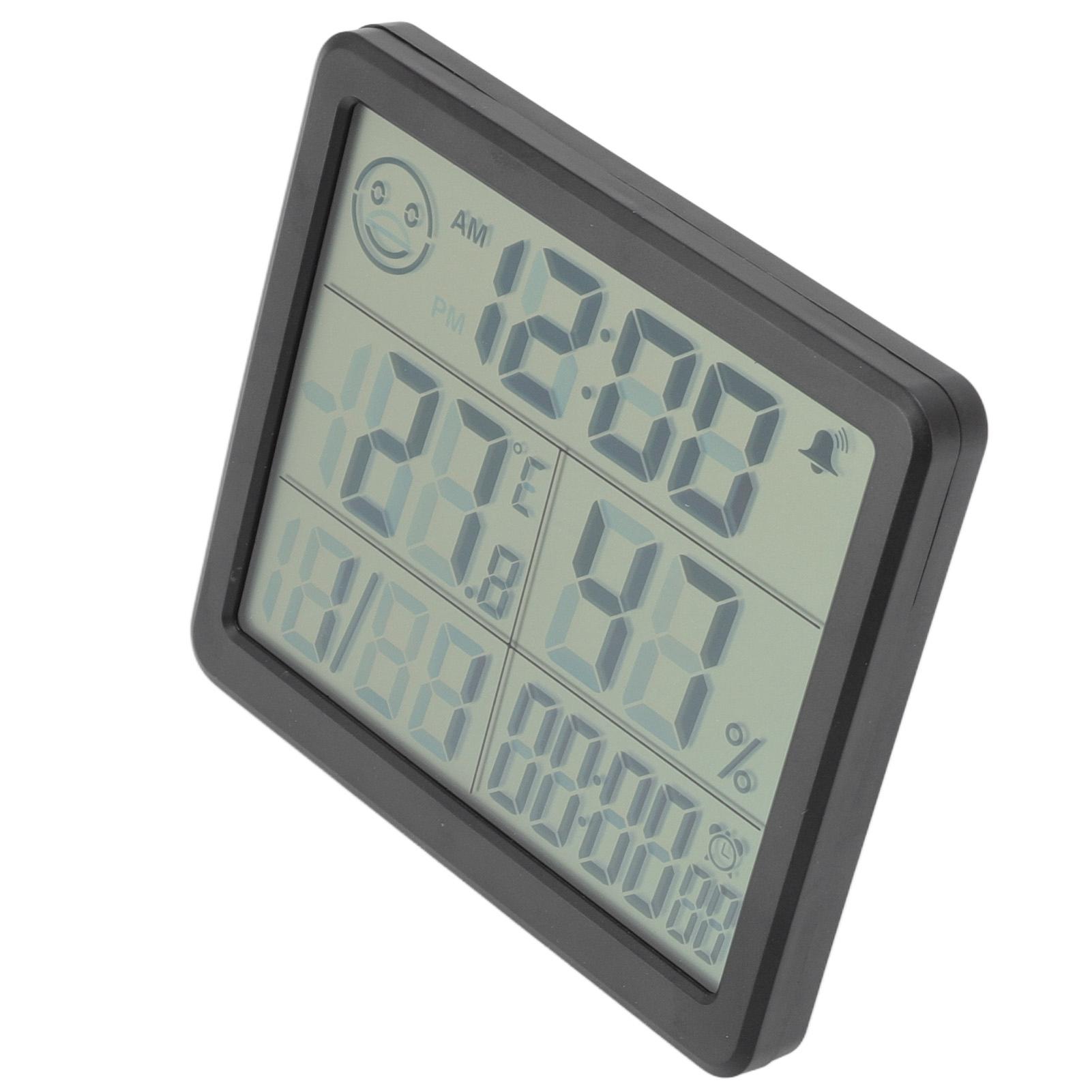 Digital Thermometer Hygrometer Alarm Clock Sensitive Induction High Accuracy Electronic Hygrometer with 5in LCD Screen