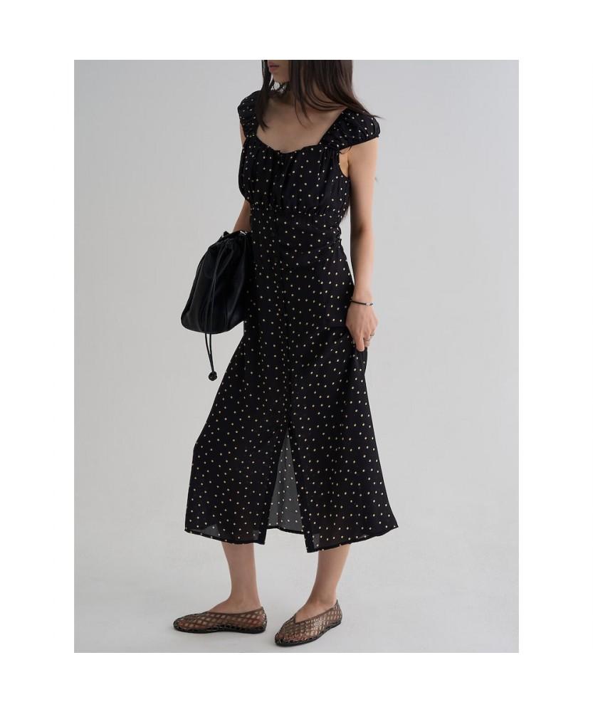 8seconds Dot Pattern Long Dress Black