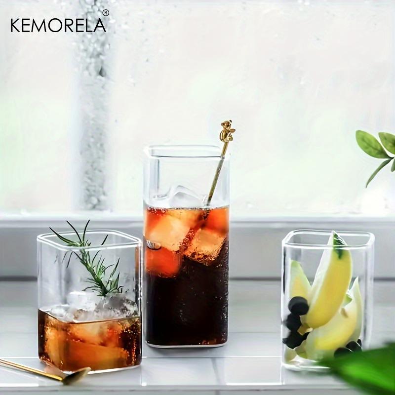 1 STK Kreatives Quadratisches Glas Transparent Kaltgetränk Große Kapazität Eiskaffee Milchtee Trinkbecher Rotweinglas Kaffeetasse