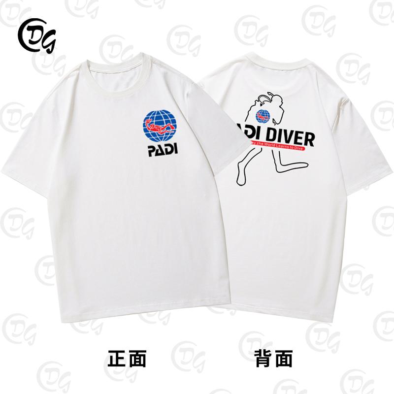 2025 PADI International Association of Professional Diving Instructors Dykare Kortärmad T-shirt Kläder Sommar Fritid