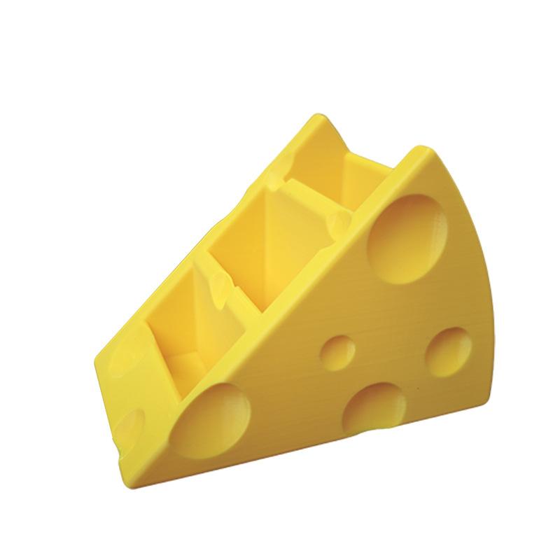 

Органайзер для мелочей Сыр Коробка для хранения пульта ДУ 3 отделения Креативный держатель для ручек Экономия места Настольная полка Спальня жёлтый