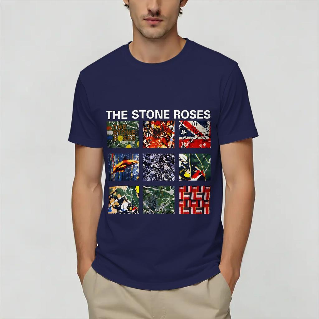 The Stone Roses T-Shirt Sommer Baumwoll-T-Shirts Für Unisexs Beliebtes Design T-Shirt Kurzarm Y2k Lässiges Oberteil T-Shirts