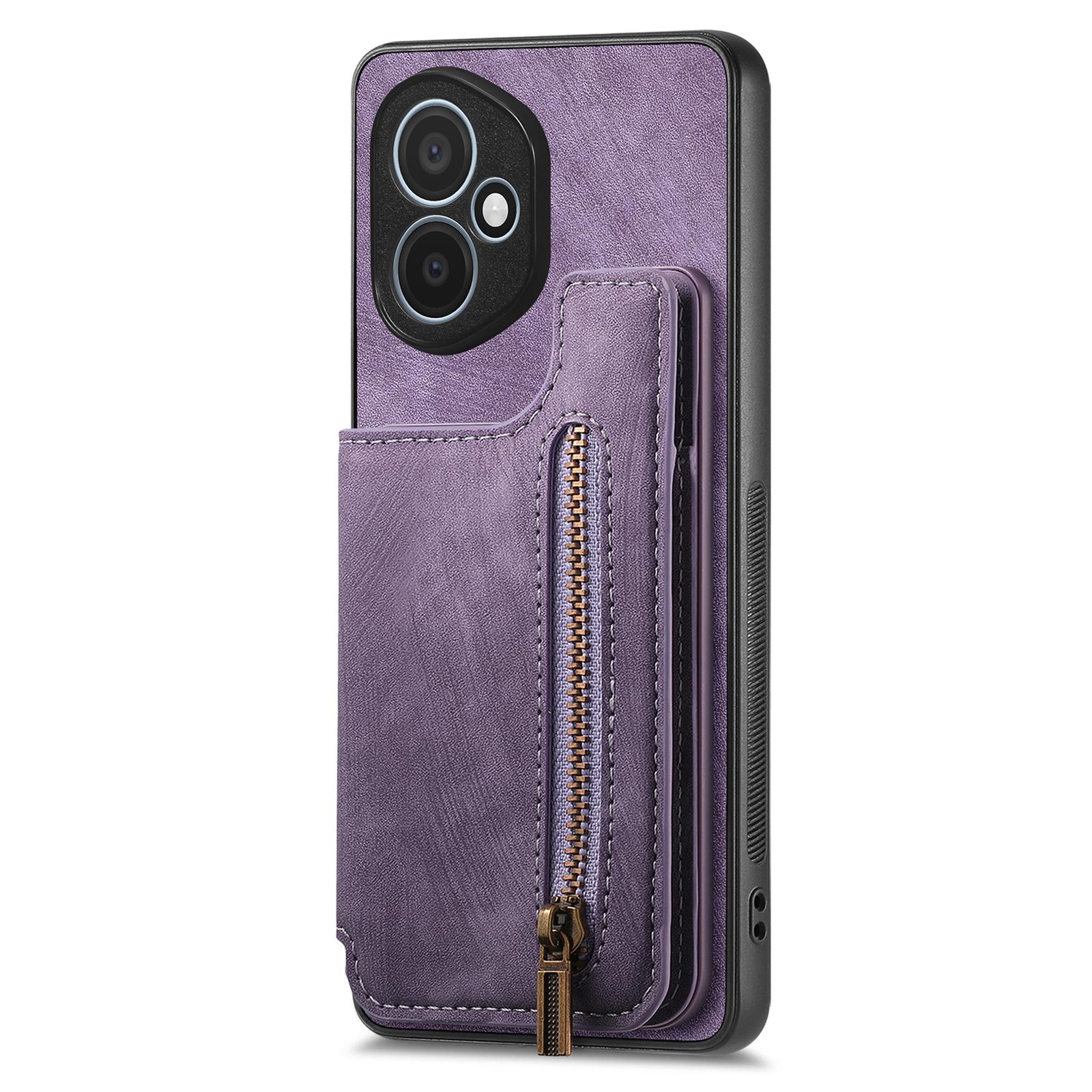

Для Honor 400 5G (Глобальний) Чохол на телефон зі змійкою, тримачем для карток, ретро шкіряний, ТПУ Purple