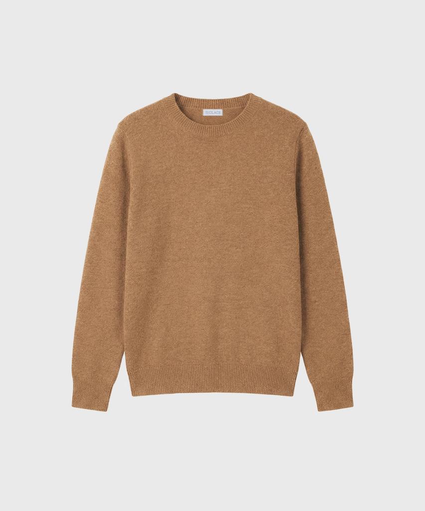 Keulleiseu 100% Wool Round Neck Knit Sweater_Light Purple