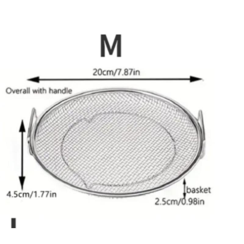 Premium Stainless Steel Oil Strainer with Tray Frying Net Sieve Food Drainer and Clip for Air Fryer BBQ and French Fries Filter