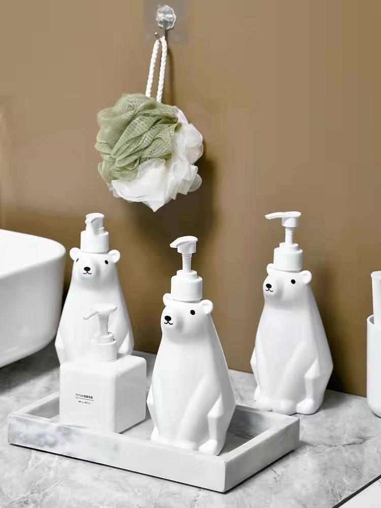 Creative Polar Bear Dispenser: Cute Children's Hand Soap, Lotion, Dish Soap, and Shower Gel Bottle