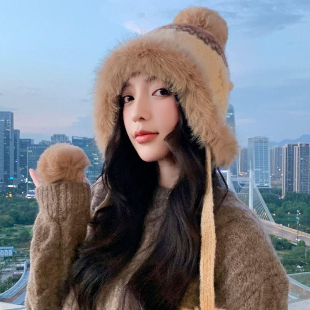 Warm Fair Isle Style Beanies Ethnic Style Lei Feng Hat Fashion Jacquard Knitted Hat  Outdoor