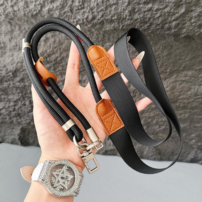 

150Cm Adjustable Upgraded Widened Shoulder Mobile Phone Lanyard Camera Rope High-End Decompression Phone Hanging Rope чёрный