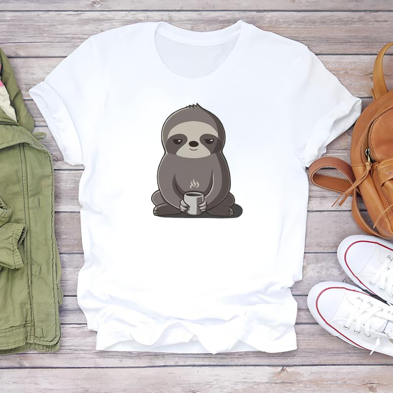 Women's Fashionable T-shirt, Cute Summer Pattern, Short-sleeve Trendy Top.