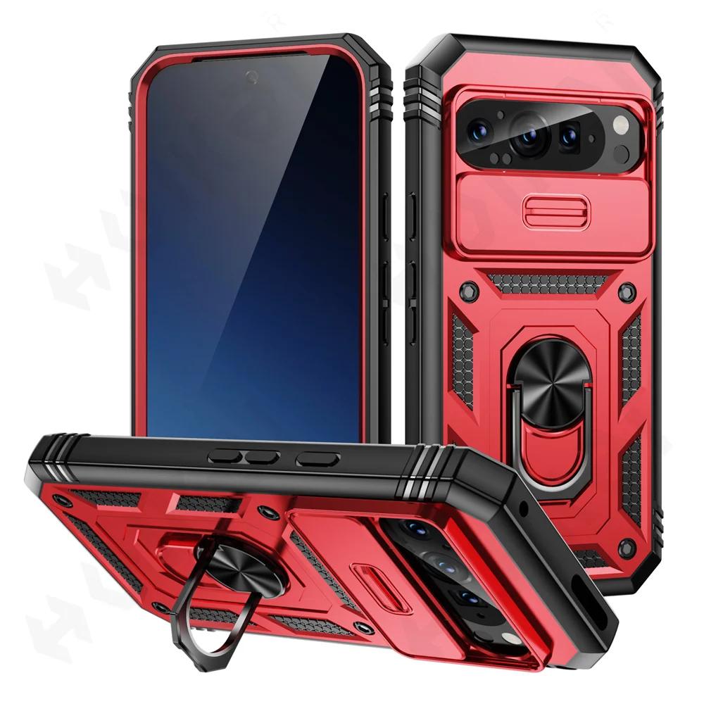Protective Cases for Google Pixel 9 8 6 Pro with Slide Camera Protector 2 In 1 Phone Case with Kickstand Cover Funda Pixel Shell