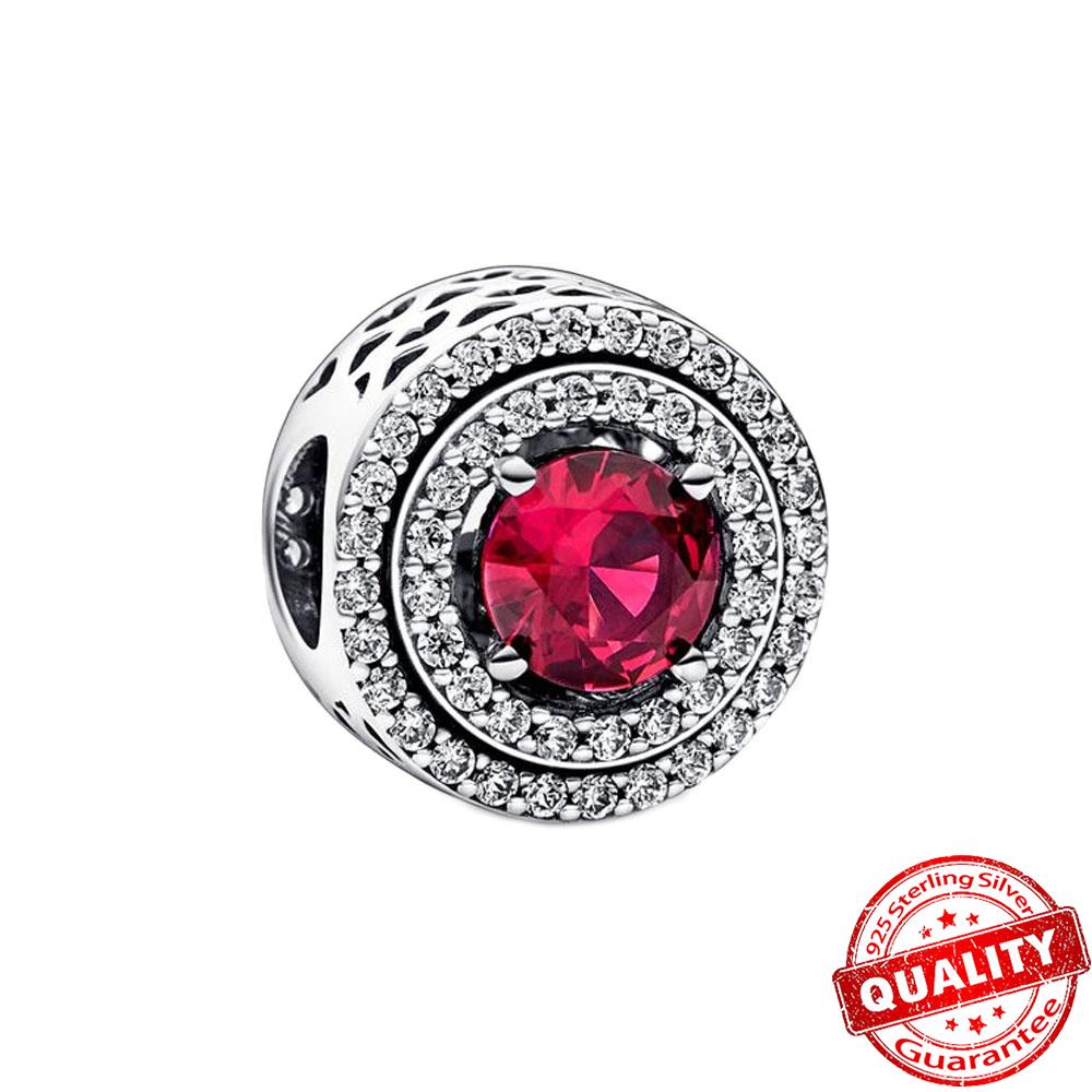 Beautiful 925 Sterling Silver Red Valentine's Day Infinity Love Rose Pendant Fit DIY Bracelet Necklace Date Accessories Gifts