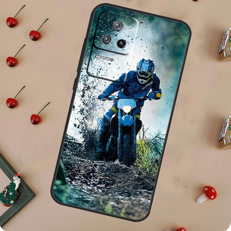 Moto Cross Sports Motorcycle Case For POCO X6 Pro X3 X5 F5 M6 Pro F3 M5s Cover For Xiaomi 13T Pro 14 11T 12T 12 13 Lite