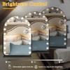 Arch Mirror Vanity with 17 LED Lights, Curved Table Top Makeup Mirror, Anti-Glare Protective Coating Rotatable Base 10x Magnifying Glass, Touch