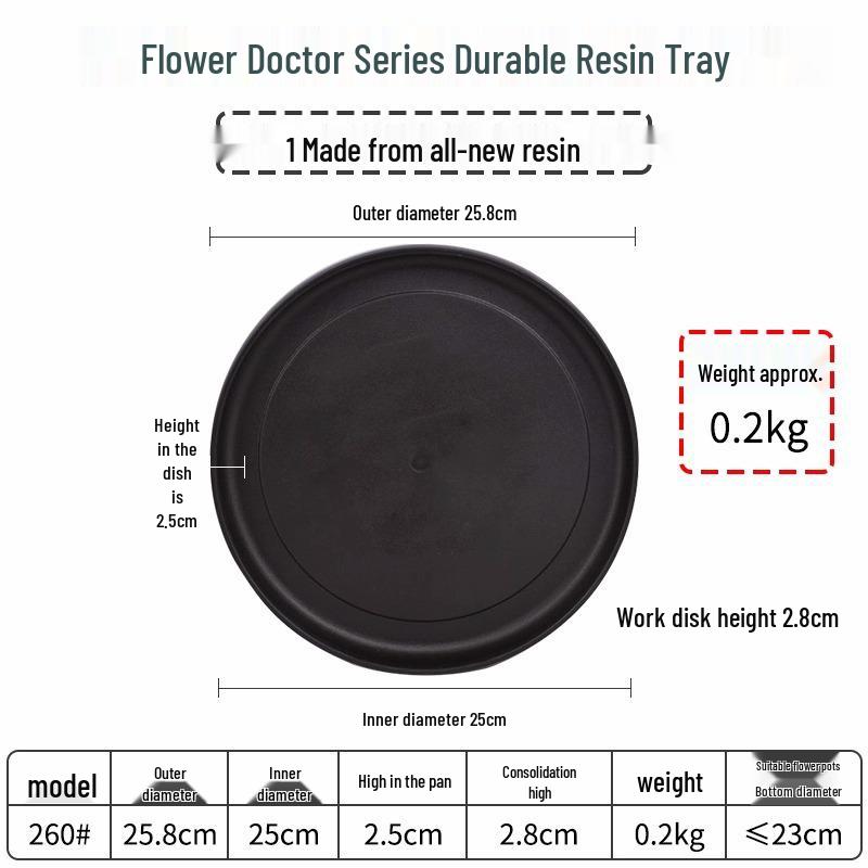 Thickened Resin Plant Tray: Movable, Large Water Collection Base for Flower and Succulent Pots